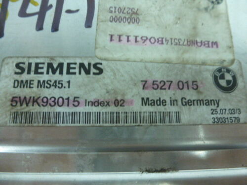 NY141-1 OEM WARRANTY 2004 2005 04 05 BMW 530i ENGINE CONTROL BRAIN ECM ECU EBX