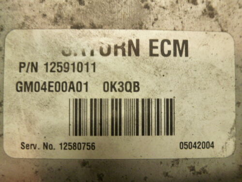NY315-14 OEM 2004 SATURN ION WARRANTY ENGINE CONTROL COMPUTER BRAIN ECM ECU