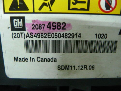 NY593-18 OEM WARRANTY 2010 ENCLAVE TAHOE YUKON TRAVERSE SRS CONTROL MODULE
