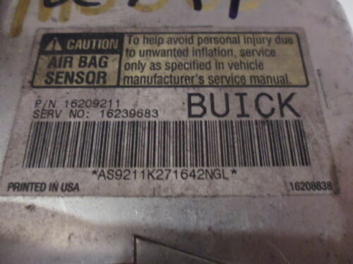 BC7-19 WARRANTY OEM 1997 CENTURY REGAL Airbag Air Bag Control Computer Module