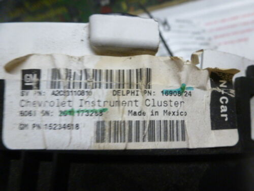 S1785 OEM WARRANTY 06-08 CHEVROLET MALIBU INSTRUMENT CLUSTER SPEEDOMETER 261,352