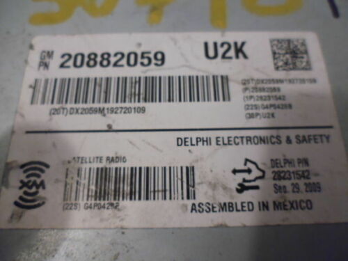 NY70-7 OEM WARRANTY 2009 10 11 12 CADILLAC GM GMC XM SATELLITE RADIO RECEIVER