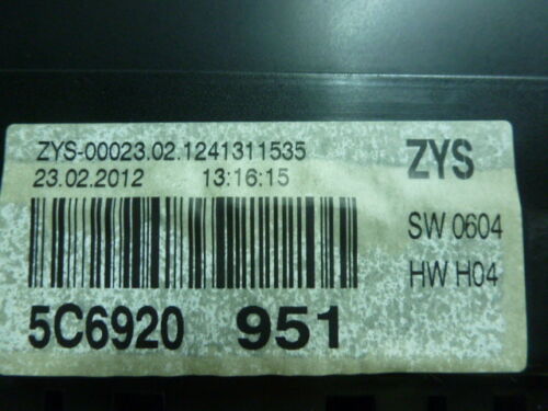 SM144 OEM WARRANTY 2012 JETTA Instrument Cluster Speedometer Gauges 67,000