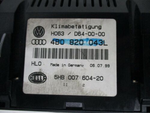 A291-6 OEM WARRANTY 2000-2002 AUDI A6 S6 ALLROAD A/C HEAT CLIMATE TEMP CONTROL