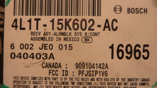 NY507-21 OEM WARRANTY 2003 2004 FORD EXPEDITION NAVIGATION THEFT CONTROL MODULE