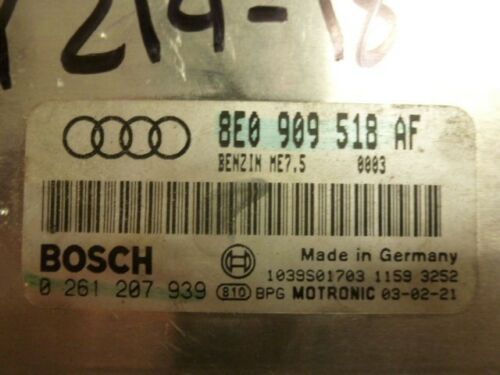 NY219-18 OEM WARRANTY 2003 AUDI A4 ENGINE CONTROL COMPUTER BRAIN ECM ECU