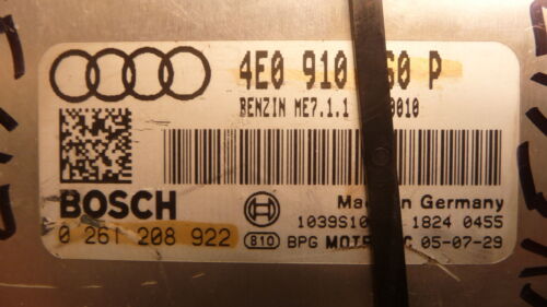 NY547-6 OEM WARRANTY 2006 AUDI A8 ENGINE COMPUTER CONTROL MODULE ECM ECU