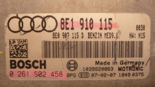 NY525-1 OEM WARRANTY 2007 AUDI A4 ENGINE COMPUTER CONTROL MODULE ECM ECU