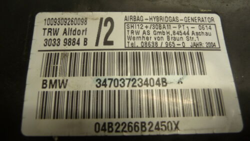 NY434-5 OEM WARRANTY 2000-2006 BMW X5 3 SERIES SRS CONTROL COMPUTER MODULE