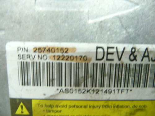 NY595-35 OEM WARRANTY 2002 CADILLAC DEVILLE AIR BAG CONTROL MODULE