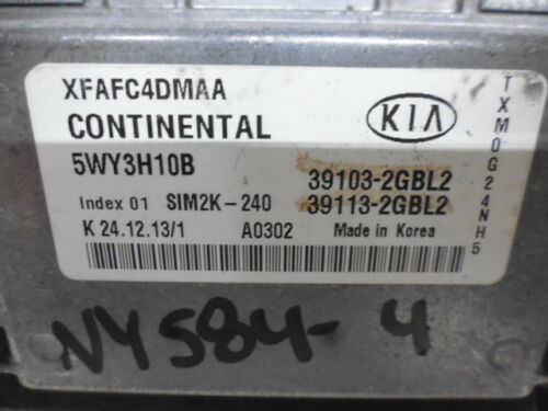NY584-4 OEM WARRANTY 2014 2015 KIA SORENTO ENGINE CONTROL MODULE ECM ECU