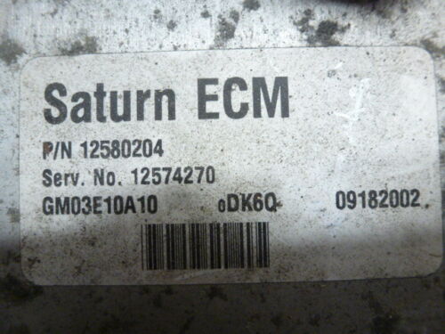 NY383-9 OEM WARRANTY 2003 SATURN ION ENGINE CONTROL COMPUTER MODULE ECM ECU EBX