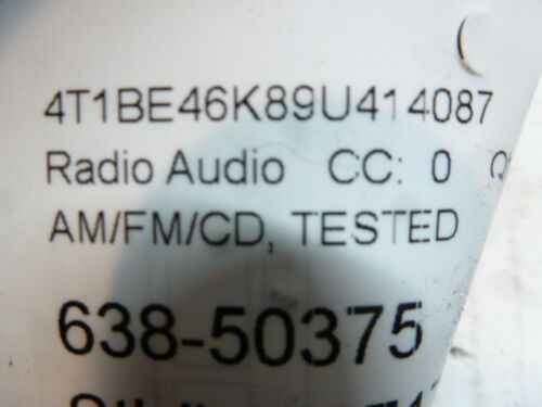 LR1-83 OEM WARRANTY 2007-2009 TOYOTA CAMRY RADIO AM FM STEREO RECEIVER