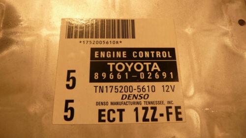 TY1-3 WARRANTY OEM 00 Toyota Corolla Engine Control Computer Brain ECM ECU EBX