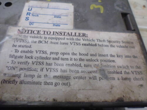 NY73-5 OEM WARRANTY 00 CARAVAN TOWN COUNTRY VOYAGER BODY CONTROL MODULE UNIT BCM