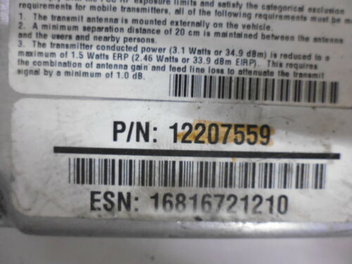 NY586-18 OEM WARRANTY 00-02 YUKON XL ESCALADE IMPALA ONSTAR GPS RECEIVER MODULE