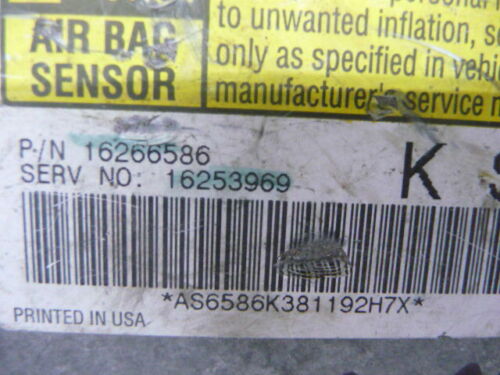 NY589-20 OEM WARRANTY 1997 1998 CADILLAC DEVILLE AIR BAG CONTROL MODULE