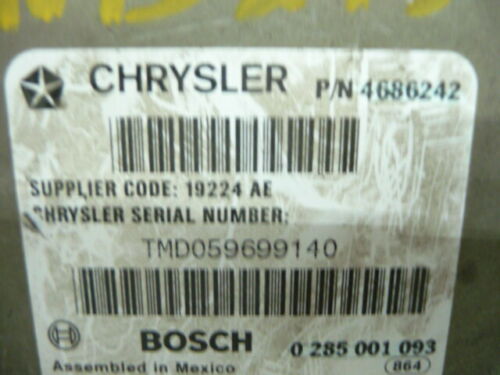 NY589-6 OEM WARRANTY 96 97 CARAVAN TOWN & COUNTRY VOYAGER AIR BAG CONTROL MODULE