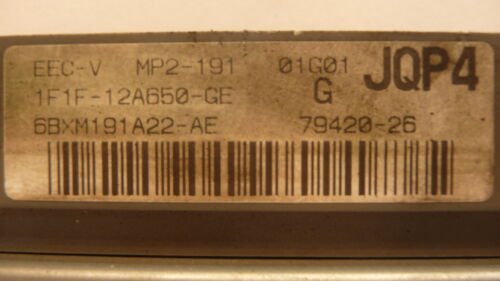 NY536-14 OEM PROGRAMMED 01 TAURUS SABLE ENGINE COMPUTER CONTROL MP2-191 ECM ECU