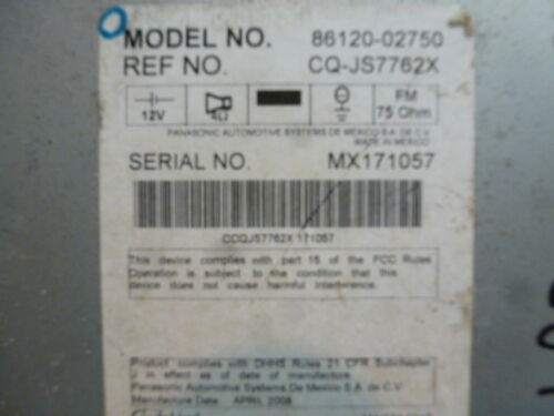 LR2-14 OEM WARRANTY 2009 TOYOTA COROLLA RADIO AM FM STEREO RECEIVER