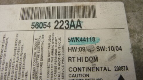 NY598-19 OEM WARRANTY 2010 CARAVAN TOWN & COUNTRY AIR BAG CONTROL MODULE