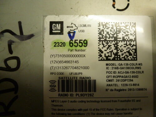 RD6-2 OEM FACTORY RADIO 14 MALIBU CAPRICE VOLT AM FM MP3 USB CD PLAYER RECEIVER